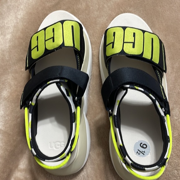 NWT UGG LA Cloud Cheetah Print Flatform Sandal neon Sold Out size 9.5 - Picture 9 of 9